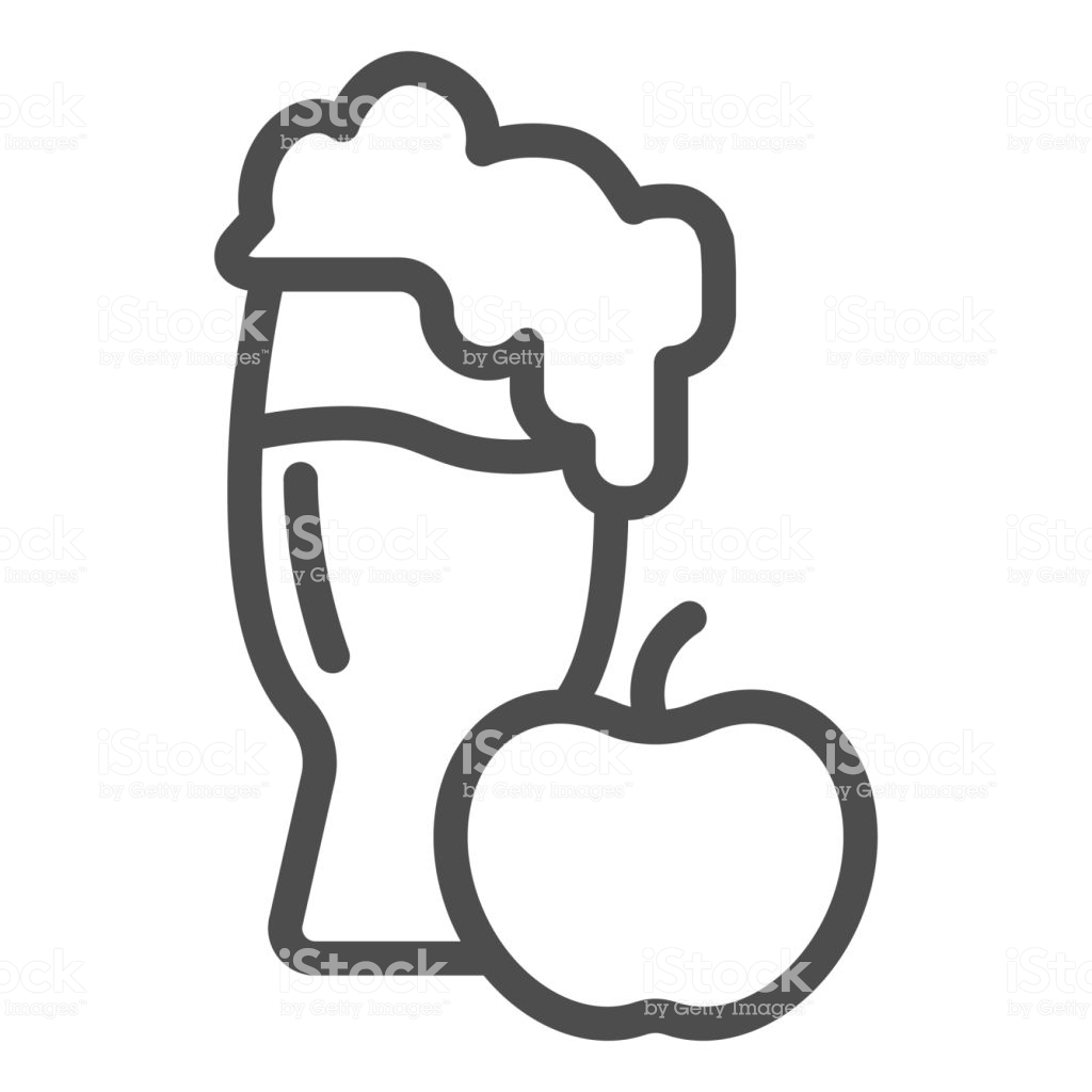 Apple cider line icon. Glass of cider vector illustration isolated on white. Glass of alcohol outline style design, designed for web and app. Eps 10